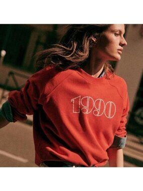 Sezane '1990' Crewneck Sweatshirt Size SMALL